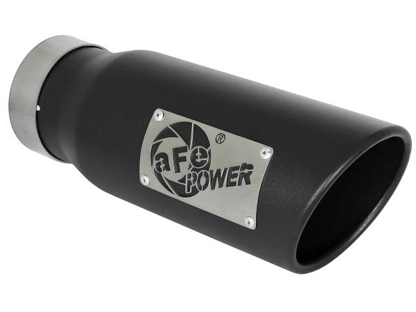 aFe Power - aFe Power MACH Force-Xp 409 Stainless Steel Clamp-on Exhaust Tip Black 3-1/2 IN Inlet x 4-1/2 IN Outlet x 12 IN L - 49T35451-B12 - Image 1