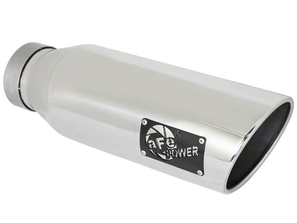 aFe Power - aFe Power MACH Force-Xp 304 Stainless Steel Clamp-on Exhaust Tip Polished 4 IN Inlet x 6 IN Outlet x 18 IN L - 49T40601-P18 - Image 1