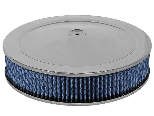 aFe Power - aFe Power Magnum FLOW Round Racing Air Filter w/ Pro 5R Media 14 IN OD x 3 H IN w/ Chrome Pans - 18-21401 - Image 1