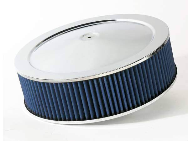 aFe Power - aFe Power Magnum FLOW Round Racing Air Filter w/ Pro 5R Media 14 IN OD x 4 H IN w/ Expanded Metal and Chrome Pans - 18-21402 - Image 1