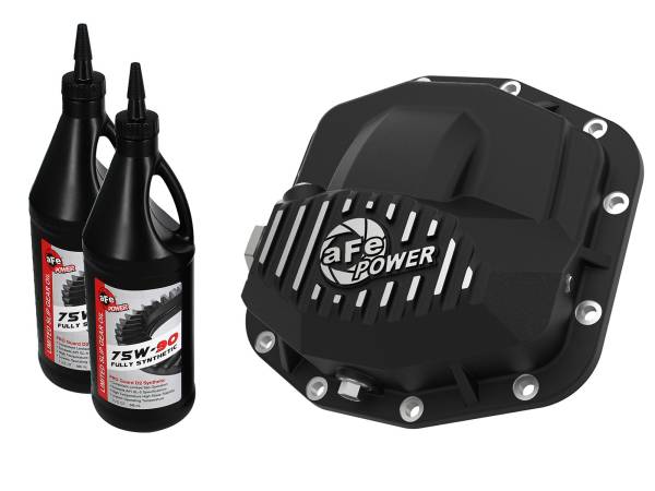 aFe Power - aFe Power Pro Series Front Differential Cover Black w/ Oil Jeep Wrangler (JL) 18-23/ Gladiator (JT) 20-23 (Dana M210) - 46-71031B - Image 1