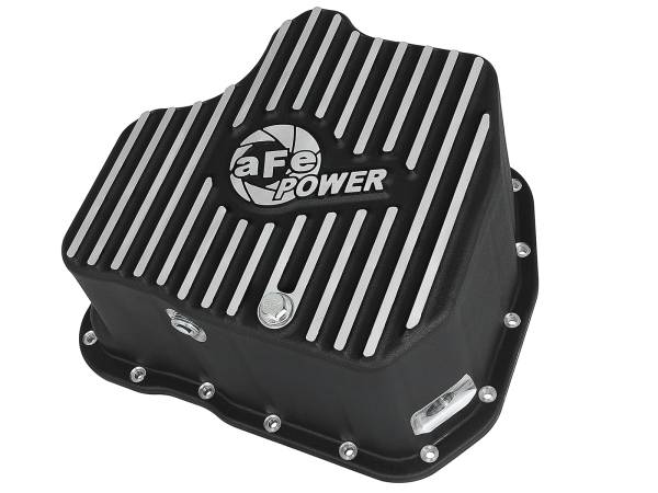 aFe Power - aFe POWER Pro Series Engine Oil Pan Black w/ Machined Fins GM Diesel Trucks 11-16 V8-6.6L (td) LML - 46-70342 - Image 1