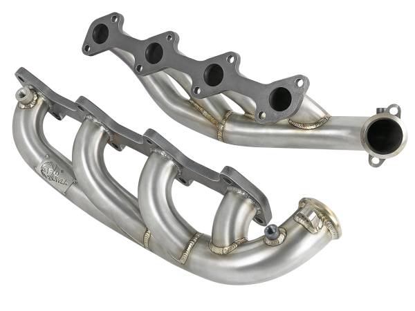 aFe Power - aFe Power Twisted Steel 1-3/4 IN to 2 IN 304 Stainless Headers Ford Diesel Trucks 03-07 V8-6.0L (td) - 48-33022 - Image 1