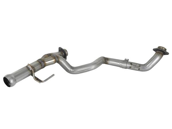 aFe Power - aFe Power Twisted Steel 2-1/4 IN to 2-1/2 IN 409 Stainless Steel Street Series Y-Pipe Jeep   Wrangler (JL) 18-23/ Gladiator (JT) 20-23 V6-3.6L - 48-48026 - Image 1