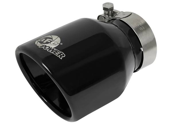 aFe Power - aFe Power MACH Force-Xp 409 Stainless Steel Clamp-on Exhaust Tip Black 2-1/2 IN Inlet x 4 IN Outlet x 6 IN L - 49T25404-B06 - Image 1