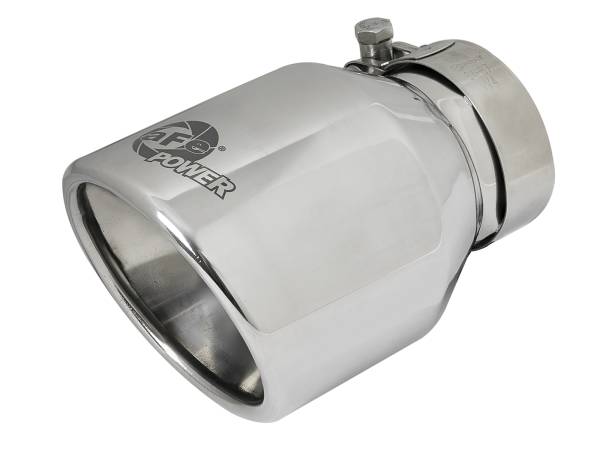 aFe Power - aFe Power MACH Force-Xp 304 Stainless Steel Clamp-on Exhaust Tip Polished 2-1/2 IN Inlet x 4 IN Outlet x 6 IN L - 49T25404-P06 - Image 1