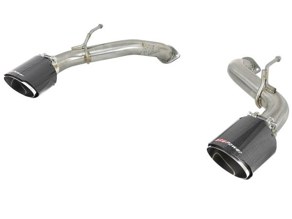 aFe Power - aFe Power Takeda 2-1/2 IN 304 Stainless Steel Axle-Back Exhaust System w/ Carbon Fiber Tip Infiniti Q60 17-22 V6-3.0L (tt) - 49-36133NM-C - Image 1