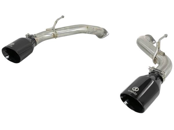 aFe Power - aFe Power Takeda 2-1/2 IN 304 Stainless Steel Axle-Back Exhaust System w/ Black Tips Infiniti Q60 17-22 V6-3.0L (tt) - 49-36133NM-B - Image 1