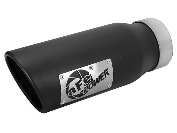 aFe Power - aFe Power MACH Force-Xp 409 Stainless Steel Clamp-on Exhaust Tip Black - Left - Exit 3-1/2 IN Inlet x 4-1/2 IN Outlet x 12 IN L - 49T35452-B12 - Image 1