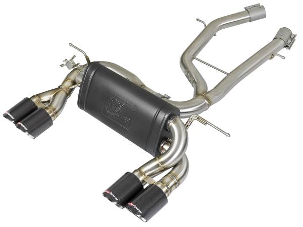 aFe Power - aFe Power MACH Force-Xp 2-1/2 IN Stainless Steel Axle Back Exhaust w/ Carbon Fiber Tips BMW M3/M4 (F80/82/83) 15-20 L6-3.0L (tt) S55 - 49-36338-1C - Image 1