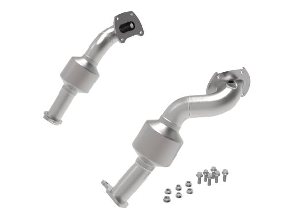 aFe Power - aFe Power Twisted Steel Down Pipe 2-1/2 to 2-1/4 IN 409 Stainless Steel w/ Cat Toyota Tacoma 16-18 V6-3.5L - 48-46012-HC - Image 1