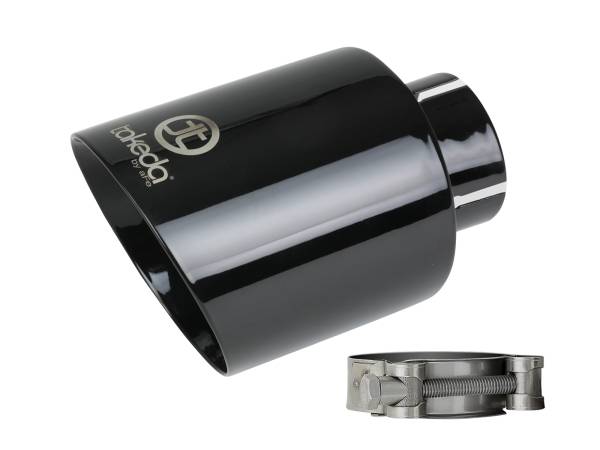 aFe Power - aFe Power Takeda 409 Stainless Steel Clamp-on Exhaust Tip Black 2-1/2 IN Inlet x 4-1/2 IN Outlet x 7 IN L - 49T25454-B07 - Image 1