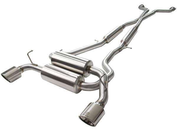 aFe Power - aFe Power Takeda 2-1/2 IN 304 Stainless Steel Cat-Back Exhaust System w/ Polished Tips Infiniti G37 08-13/Q60 14-15 V6-3.7L (VQ37VHR) - 49-36103-P - Image 1