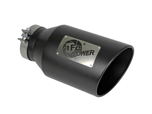 aFe Power - aFe Power MACH Force-Xp 409 Stainless Steel Clamp-on Exhaust Tip Black 5 IN Inlet x 8 IN Outlet x 15 IN L - 49T50801-B15 - Image 1