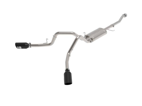 aFe Power - aFe Power Vulcan Series 3 IN 304 Stainless Steel Cat-Back Exhaust System w/Black Tip Ford F-150 21-23 V6-2.7L (tt)/3.5L (tt)/V8-5.0L - 49-33126-B - Image 1