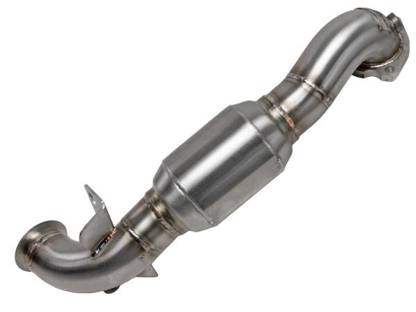 aFe Power - aFe Power Twisted Steel Down Pipe 2-1/2 IN 304 Stainless Steel w/ Cat MINI Cooper S (R56) 07-15 L4-1.6L (t) N14/N18 - 48-36318-1HC - Image 1