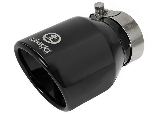 aFe Power - aFe Power Takeda 304 Stainless Steel Clamp-on Exhaust Tip Black 2-1/2 IN Inlet x 4 IN Outlet x 6 IN L - 49T25404-B061 - Image 1