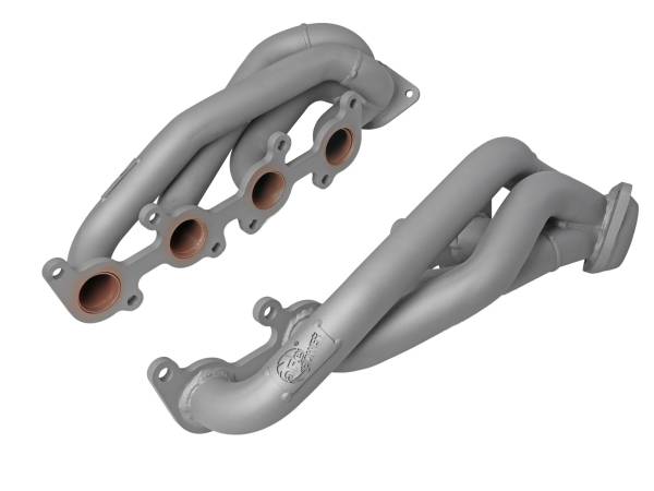 aFe Power - aFe Power Twisted Steel 1-5/8 IN to 2-1/2 IN 304 Stainless Headers w/ Titanium Coat Finish Ford F-150 15-23 V8-5.0L - 48-33025-1T - Image 1