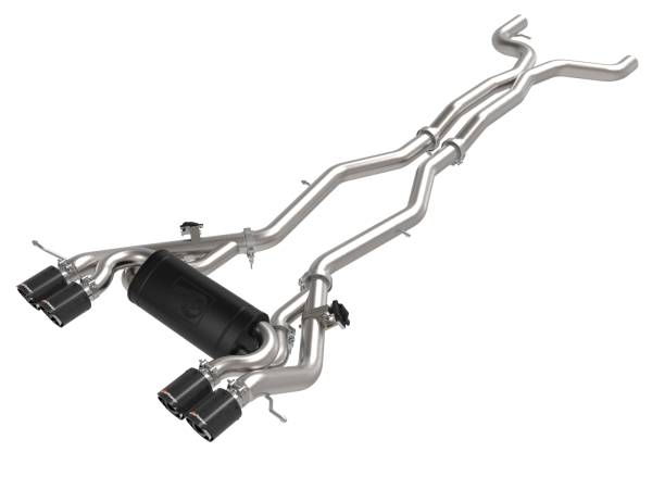 aFe Power - aFe Power MACH Force-Xp 3 IN to 2-1/2 IN Stainless Steel Cat-Back Exhaust System Carbon BMW M3/M4 (G80/82) 21-23 L6-3.0L (tt) S58 - 49-36351-C - Image 1