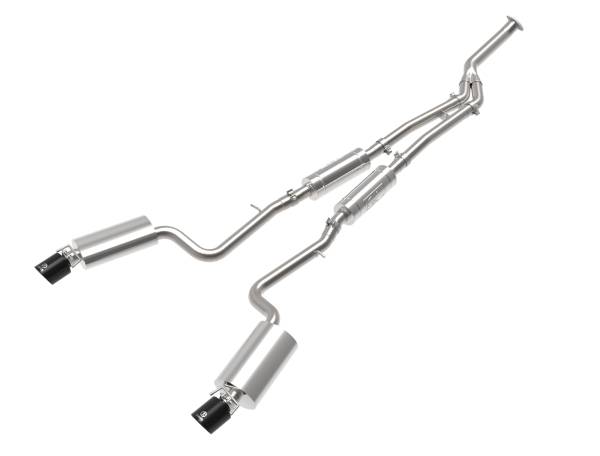 aFe Power - aFe Power Takeda 3 IN to 2-1/2 IN 304 Stainless Steel Cat-Back Exhaust System w/ Black Tip Lexus IS200t 16-17/IS300 18-23 L4-2.0L (t) - 49-36059-B - Image 1