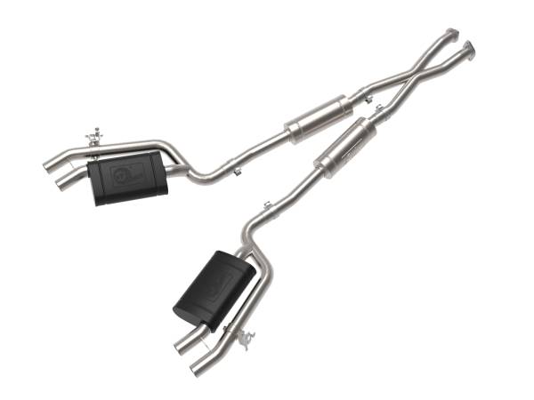 aFe Power - aFe Power Gemini XV 2-1/2 IN 304 Stainless Steel Cat-Back Exhaust System w/ Cut-Out Kia Stinger 18-21 V6-3.3L (tt) - 49-37025 - Image 1