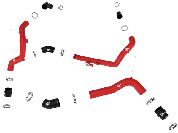 aFe Power - aFe Power BladeRunner 2-1/4 IN & 2-3/4 IN Aluminum Hot and Cold Charge Pipe Kit Red Ford Explorer ST 20-21 V6-3.0L (tt) - 46-20654-R - Image 1