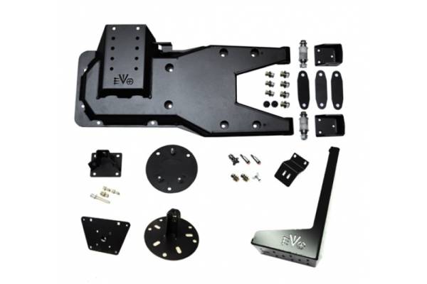 EVO Manufacturing - Jeep JK Hinged Gate Carrier With Jack And License/Rotopax Mount 07-18 Wrangler JK EVO Manufacturing - Image 1