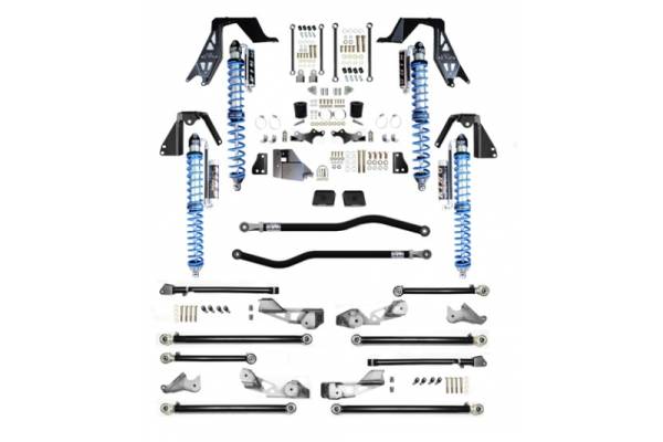 EVO Manufacturing - JLU Diesel High Clearance PRO Long Arm NV2514 w/ Compression Adjusters Plus Black EVO Manufacturing - Image 1