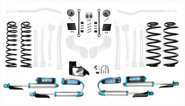 EVO Manufacturing - Jeep Wrangler JLU Diesel 2.5 Inch High Clearance Long Arm w/EVO SPEC King 2.5 Inch Shocks with Adjusters EVO Manufacturing - Image 1