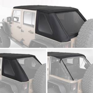 Smittybilt - Smittybilt Bowless Combo Top w/Tinted Windows Marine Grade Durable Vinyl Coated Soft Top OEM Diamond Style Fabric 30ml DOT Tinted Glass Black - 9083235 - Image 8