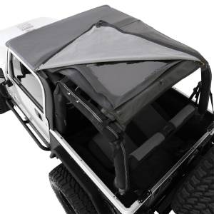 Smittybilt - Smittybilt Bowless Combo Top w/Tinted Windows Marine Grade Durable Vinyl Coated Soft Top OEM Diamond Style Fabric 30ml DOT Tinted Glass Black - 9973235 - Image 4