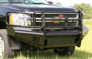 Fab Fours - Fab Fours Black Steel Front Ranch Bumper 2 Stage Black Powder Coated w/Full Grill Guard Incl. Light Cut-Outs - CH11-S2760-1 - Image 4