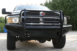 Fab Fours - Fab Fours Black Steel Front Ranch Bumper 2 Stage Black Powder Coated w/Full Grill Guard Incl. Light Cut-Outs - DR03-S1060-1 - Image 3