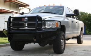Fab Fours - Fab Fours Black Steel Front Ranch Bumper 2 Stage Black Powder Coated w/Full Grill Guard Incl. Light Cut-Outs - DR03-S1060-1 - Image 5