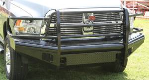 Fab Fours - Fab Fours Black Steel Front Ranch Bumper 2 Stage Black Powder Coated w/Full Grill Guard Incl. Light Cut-Outs - DR10-S2960-1 - Image 4