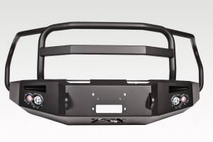 Fab Fours - Fab Fours Premium Heavy Duty Winch Front Bumper Uncoated/Paintable w/Full Grill Guard Incl. 1 in. D-Ring Mounts/Light Cut-Outs w/Hella 90mm Fog Lamps And 60mm Turn Signals [AWSL] - FF15-H3250-B - Image 2