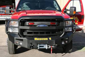 Fab Fours - Fab Fours Premium Heavy Duty Winch Front Bumper 2 Stage Black Powder Coated w/Full Grill Guard Incl. 1 in. D-Ring Mounts/Light Cut-Outs w/Hella 90mm Fog Lamps And 60mm Turn Signals - FS11-A2650-1 - Image 4