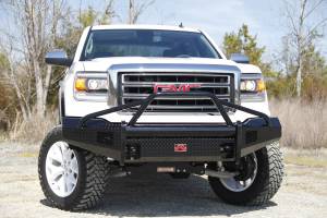 Fab Fours - Fab Fours Black Steel Front Ranch Bumper 2 Stage Black Powder Coated w/Pre-Runner Grill Guard Incl. Light Cut-Outs - GM07-K2162-1 - Image 3