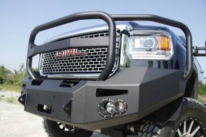 Fab Fours - Fab Fours Premium Heavy Duty Winch Front Bumper 2 Stage Black Powder Coated w/Full Grill Guard Incl. Fog And Turn Lights Air Ducts D-Ring Mounts - GM14-A3150-1 - Image 2