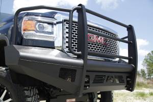 Fab Fours - Fab Fours Elite Front Ranch Bumper 2 Stage Black Powder Coated w/Full Grill Guard And Tow Hooks - GM14-Q3160-1 - Image 6
