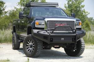 Fab Fours - Fab Fours Elite Front Ranch Bumper 2 Stage Black Powder Coated w/Pre-Runner Grill Guard And Tow Hooks - GM14-Q3162-1 - Image 2