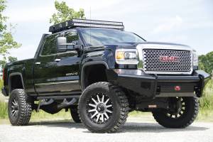 Fab Fours - Fab Fours Black Steel Front Ranch Bumper 2 Stage Black Powder Coated w/o Grill Guard w/Tow Hooks - GM14-S3161-1 - Image 5