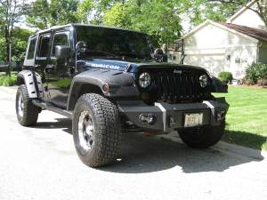 Fab Fours - Fab Fours Lifestyle Winch Front Bumper 2 Stage Black Powder Coated w/o Grill Guard Incl. Winch Mount/1 in. D-Ring Mounts/Light Cut-Outs w/Hella 90mm Fog Lamps And 60mm Turn Signals - JK07-B1851-1 - Image 4