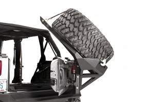 Fab Fours - Fab Fours Spare Tire Carrier 2 Stage Black Powder Coated Slant Back Tire Carrier - JK2070-1 - Image 5