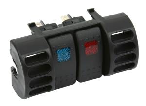 Daystar 87-96 Jeep TJ Upper Air Vent Switch Pod W/ 2 Rocker Switches Blue and Red Daystar - KJ71036BK