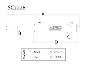 PSC Steering - PSC Steering Double Ended XD Steering Assist Cylinder for Full Hydraulic Steering Systems with 5 Ton Rockwell Axle,  3.0 X 11.0 Inch - SC2228K1 - Image 2