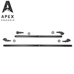 Apex Chassis Heavy Duty 1 Ton Tie Rod & Drag Link Assembly in Steel Fits: 07-18 Jeep Wrangler JK JKU Rubicon Sahara Sport. Note this NO-FLIP kit fits vehicles with a lift of 3.5 inches or less - KIT145-NoFlip