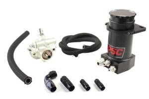 PSC Steering Pro Touring Type II Power Steering Pump and Black Anodized Hydroboost Remote Reservoir Kit for Steering Gearbox Applications - PK1100XH-A