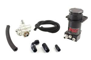 PSC Steering Pro Touring Type II Power Steering Pump and Black Anodized Remote Reservoir Kit for Steering Gearbox Applications - PK1100X-A
