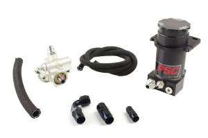 PSC Steering Pro Touring Type II Power Steering Pump and Black Anodized Remote Reservoir Kit for Rack and Pinion Applications - PK1150X-A